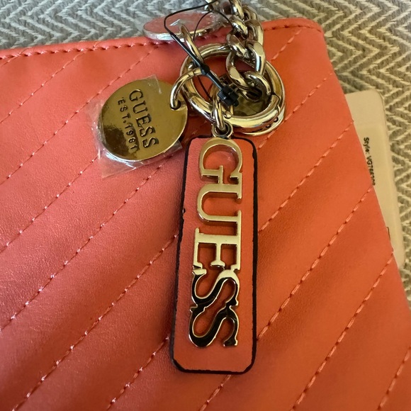 626-RITT Guess Shoulder Coral Blakely Status Luxe NWT Gold Hardware Satchel - Picture 7 of 16